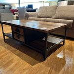 Salontafel, zwart onderstel, bruin